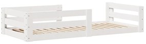 Estrutura de cama sem colchão 80x200 cm pinho maciço branco