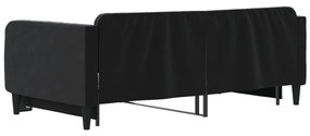 Sofá-cama com gavetão 90x190 cm veludo preto