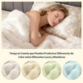 Manta de pele sintética de luxo 153 x 203 cm Manta de pelúcia macia, grossa e quente para Natal Decoração de cama, sofá ou poltrona Branca