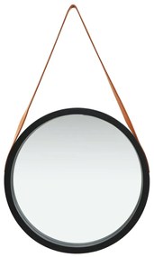 Espelho de parede com alça 50 cm preto