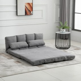 Sofá de 2 lugares, transformável em cama, poltrona dobrável, encosto ajustável, inclui 2 almofadas em poliéster com acabamento em camurça, para sala d