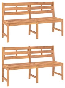 3 pcs conjunto de jantar para jardim madeira de teca maciça