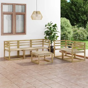 vidaXL 6 pcs conjunto lounge de jardim pinho impregnado verde