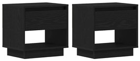 Cabeceira de cama vidaXL 2 pcs Carvalho Preto 45x34x49 cm Madeira enge