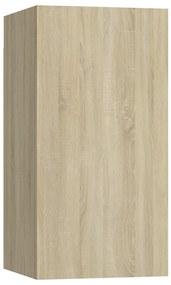 4 pcs conjunto de móveis TV derivados madeira carvalho sonoma