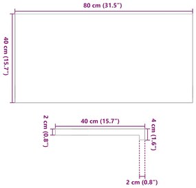 Soleiras da janela 2 pcs 80x40x2 cm carvalho castanho-escuro