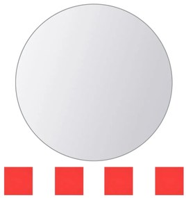 Ladrilhos espelhados redondos em vidro 8 pcs