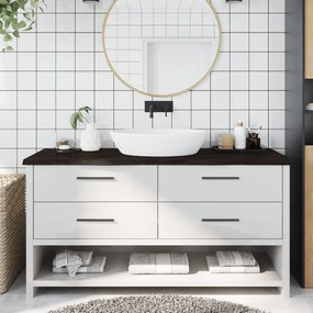 vidaXL Bancada p/ WC 160x50x(2-4)cm madeira tratada maciça castanho