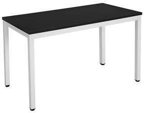 Mesa de computador VASAGLE, mesa de escrita com grande área de trabalho, mesa de escritório estável, mesa de jantar moderna, escritório doméstico, fácil montagem, 120 x 60 x 76 cm (C x L x A), preto, branco LWD64B