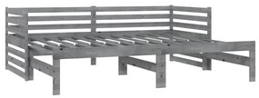 Estrutura sofá-cama de puxar 2x(90x200) cm pinho maciço cinza