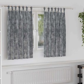Cortinas de Veludo 2 peças com Ilhós Cinza 140x140 cm