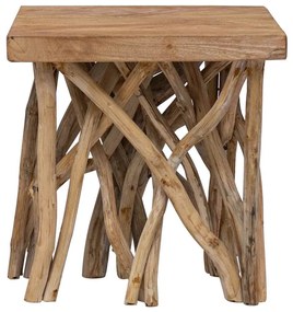 Mesa de centro de troncos 40x40x40 cm mistura madeira reciclada