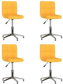 Cadeiras de jantar giratórias 4 pcs tecido amarelo mostarda