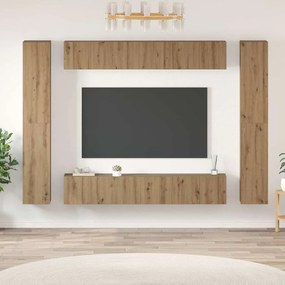 Conjunto de móvel de TV 10 pcs carvalho artisiano