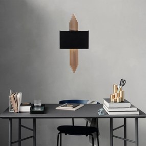 Aplique de Parede 613 – Preto e Cobre – 75 x 10 x 22 cm