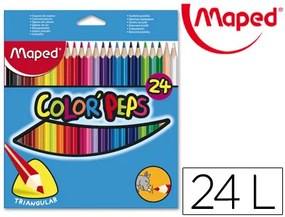 Lápis de Cor Maped Triangulares Caixa de 24 Unidades