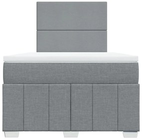 Cama com molas/colchão 120x200 cm tecido cinza-claro