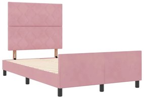 Cama vidaXL Rosa 120x200 cm Veludo