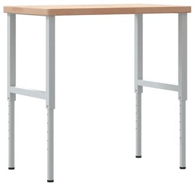 Bancada retangular 100x60x(73-99,5) cm madeira carvalho maciça
