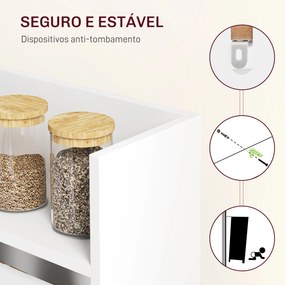 Mesa Dobrável de Jantar Mesa de Cozinha com Folha Abatível 4 Compartimentos (CADEIRAS NÃO INCLUIDAS) Até 3 Pessoas 78,5x91x93 cm Branco