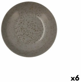 Prato Fundo Ariane Oxide Cerâmica Cinzento (ø 21 cm) (6 Unidades)