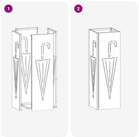 Suporte para Guarda-Chuva Antracite Metal Padrão