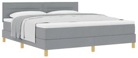 Cama Box Spring com Colchão Cinza Claro 180x200 cm Tecido