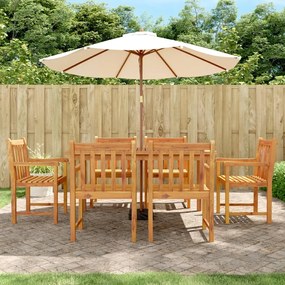 vidaXL 7 pcs conjunto de jantar para jardim madeira de acácia maciça
