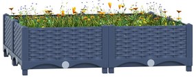 vidaXL Canteiro elevado 80x80x23 cm polipropileno