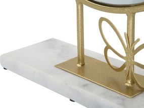 ESPELHO DE MESA BORBOLETA 30X9X39,5 CM DOURADO E MÁRMORE