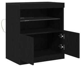 Sideboard vidaXL com Luzes LED Carvalho Preto 60x37x67 cm