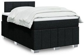 vidaXL Cama com molas/colchão 120x200 cm tecido preto