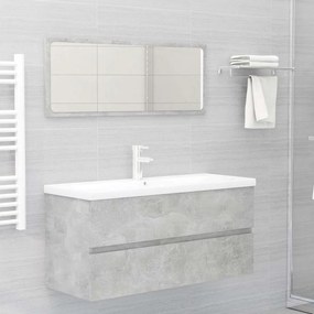 vidaXL 2 pcs conj. móveis casa de banho contraplacado cinzento cimento