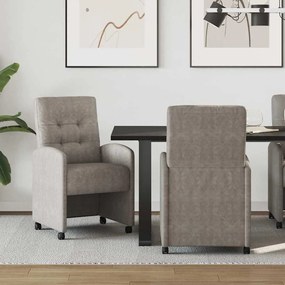 vidaXL Cadeiras de Jantar com Rodas 2 pcs Cinzeto 57 x 67 x 98 cm