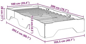 Cama sem colchão empilháveis 100x200 cm madeira castanho-mel