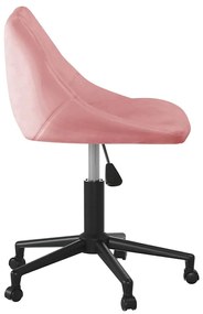 Cadeira de escritório giratória veludo rosa