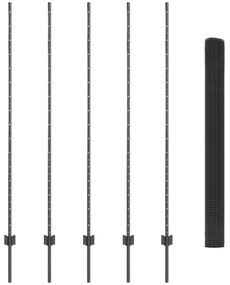 Conjunto de Cerca de Jardim 2 unidades Cinza Aço Galvanizado
