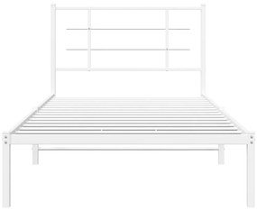 Estrutura de cama em metal com cabeceira 107x203 cm branco