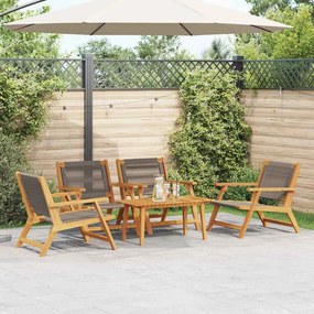 vidaXL Cadeiras de Jardim com Mesa 5 pcs Cinzeto 90 x 45 x 40 cm
