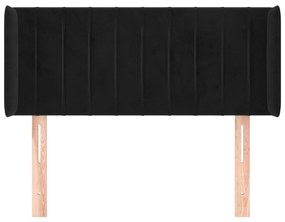 Cabeceira de cama c/ abas veludo 83x16x78/88 cm preto