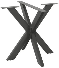 Pé de mesa de jantar em formato de aranha, antracite, 85x85x(72-73) cm