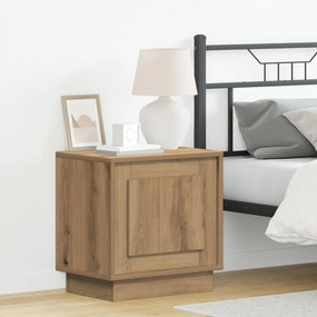 Criados-mudos com luzes LED 2 pcs Carvalho Artesanal 44x34.5x45 cm