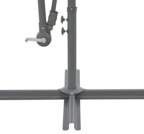 Guarda-sol cantilever c/ poste alumínio 300cm cinza-acastanhado