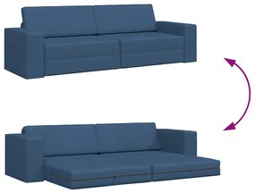Sofá Cama de Chão 2 em 1 Azul 245x150x60,5 cm Tecido