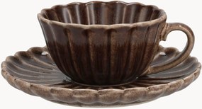 Chávenas de café com pires Lotus, conjunto de 6
