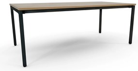 Mesa de Reunião 2400x1200mm - Alfa Preto/Carvalho Mediterrâneo