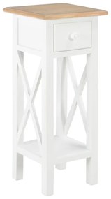 vidaXL Mesa lateral 27x27x65,5 cm madeira branco