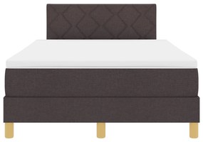 Cama Box com Colchão Castanho Escuro 120x200 cm Tecido
