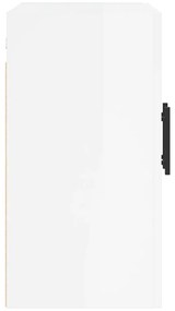 Armário de parede 60x31x60cm derivados madeira branco brilhante
