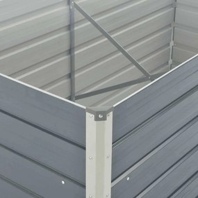 Canteiro de jardim elevado 160x80x77cm aço galvanizado cinzento